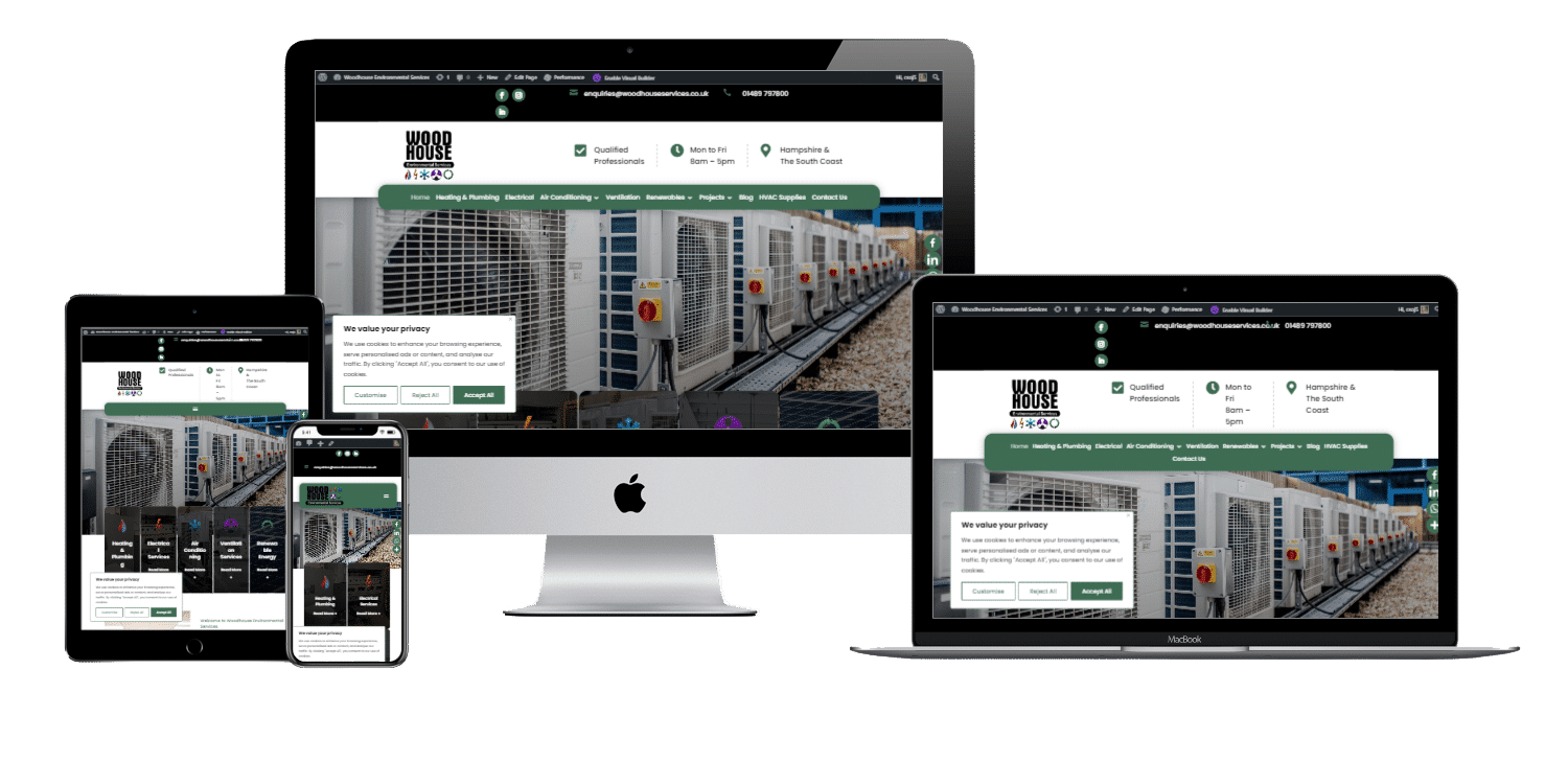 Air conditioning company Southampton web design