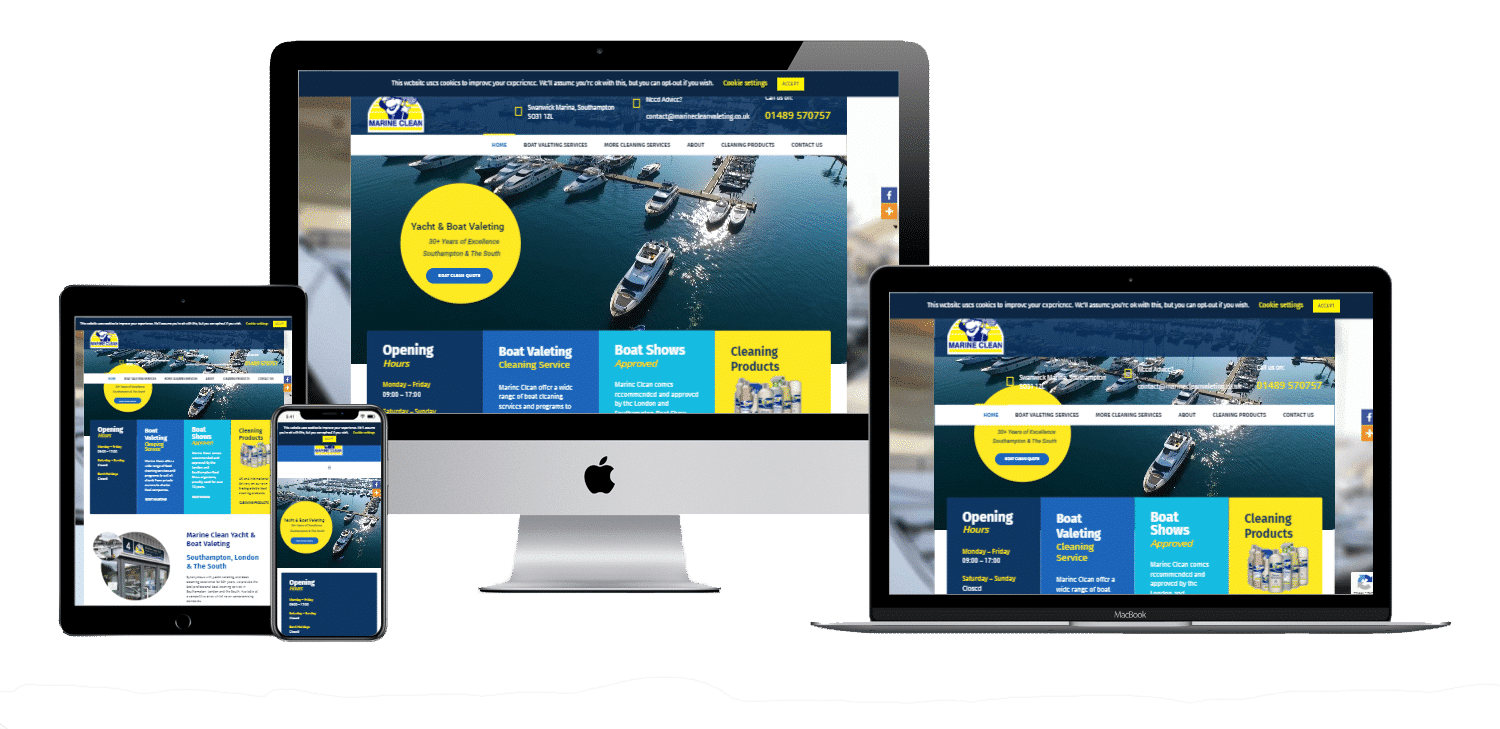 Boat cleaning Southampton web design