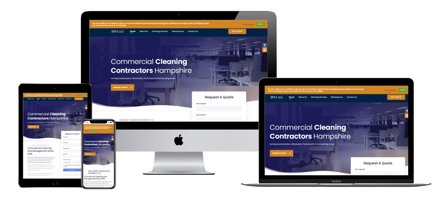 Commercial cleaners Hampshire web design