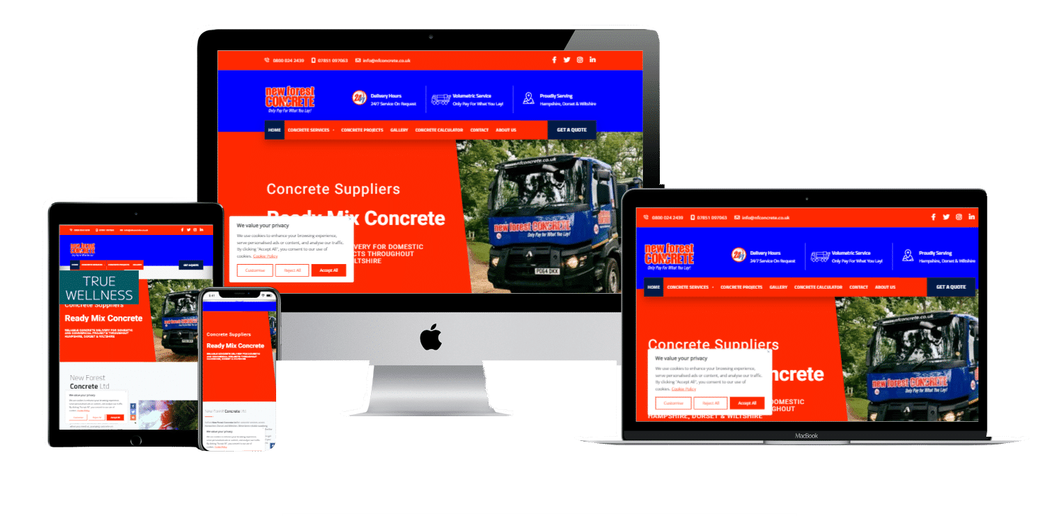 Concrete supply Company Hampshire web design