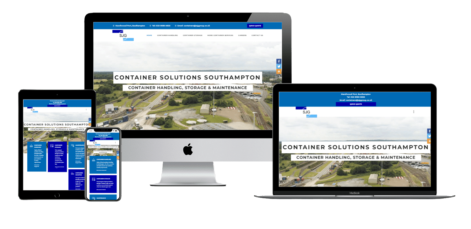 Container handling Southampton web design