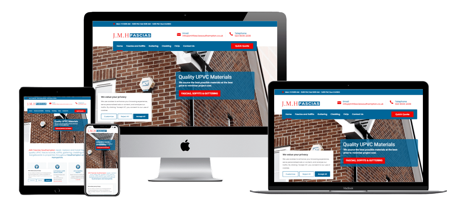 Fascias company Southampton web design