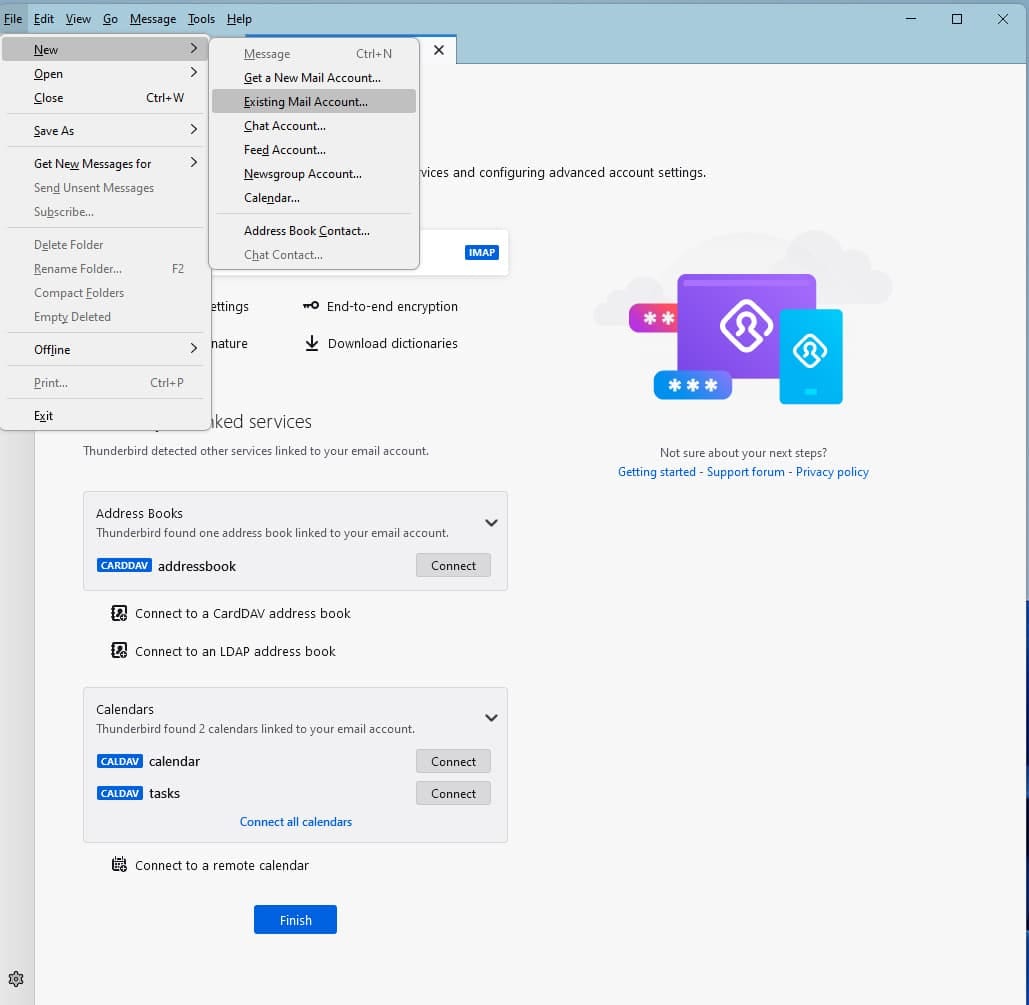 Mozilla Thunderbird add email account