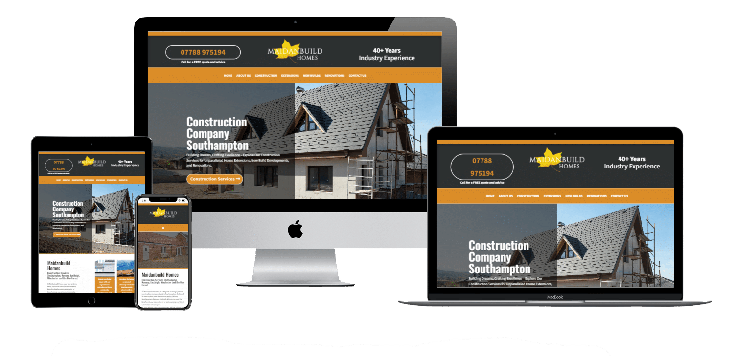 Construction company Southampton web design