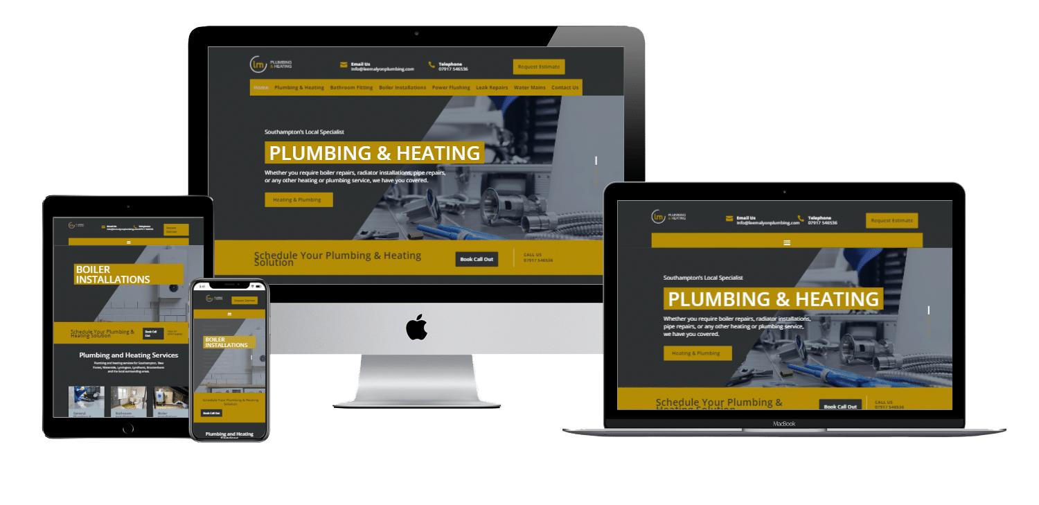 Plumber web design Southampton Hampshire 